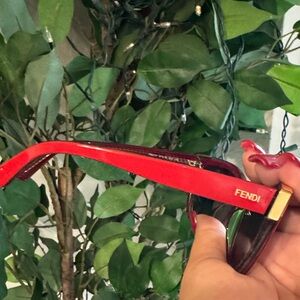 Fendi Red Sunglasses with original COA card & case